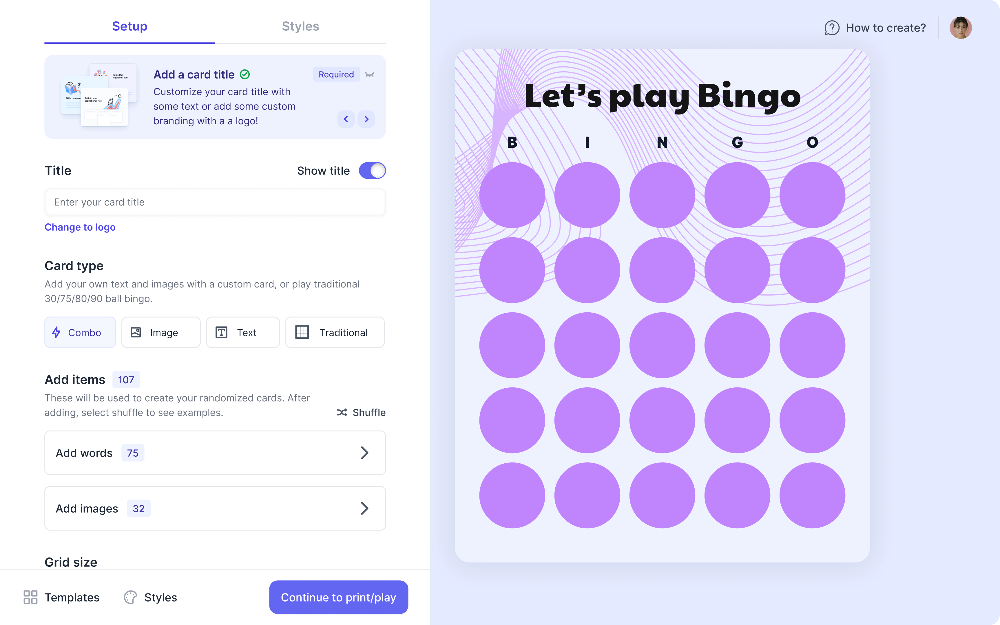 Bingo login and register ui vector image